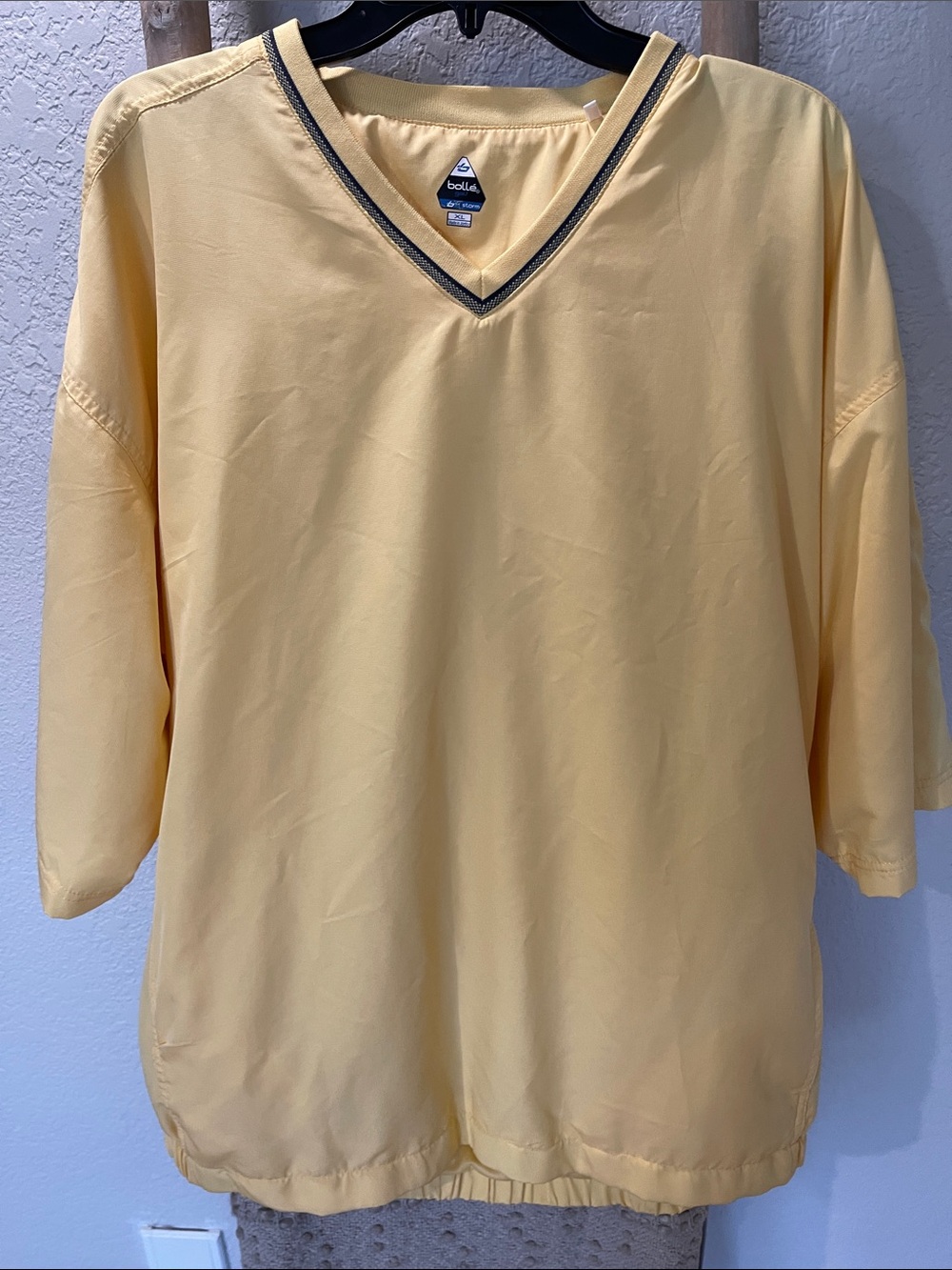 bolle Pale Yellow V‑Neck Pullover with Contrast Trim